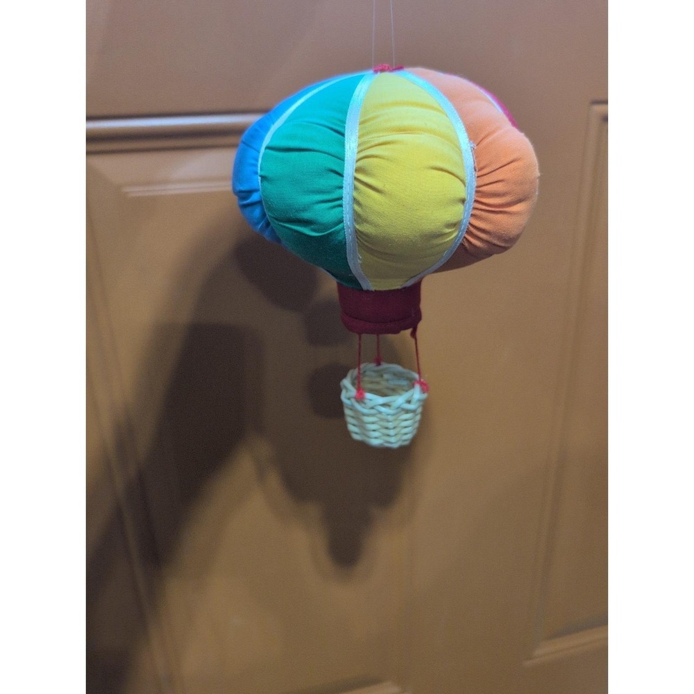 Vtg. Rare Russ Berrie Quilted Puffy Hot Air Balloon Basket Ornament - Picture 4 of 5